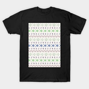 Fairisle pattern - Green & Blue T-Shirt